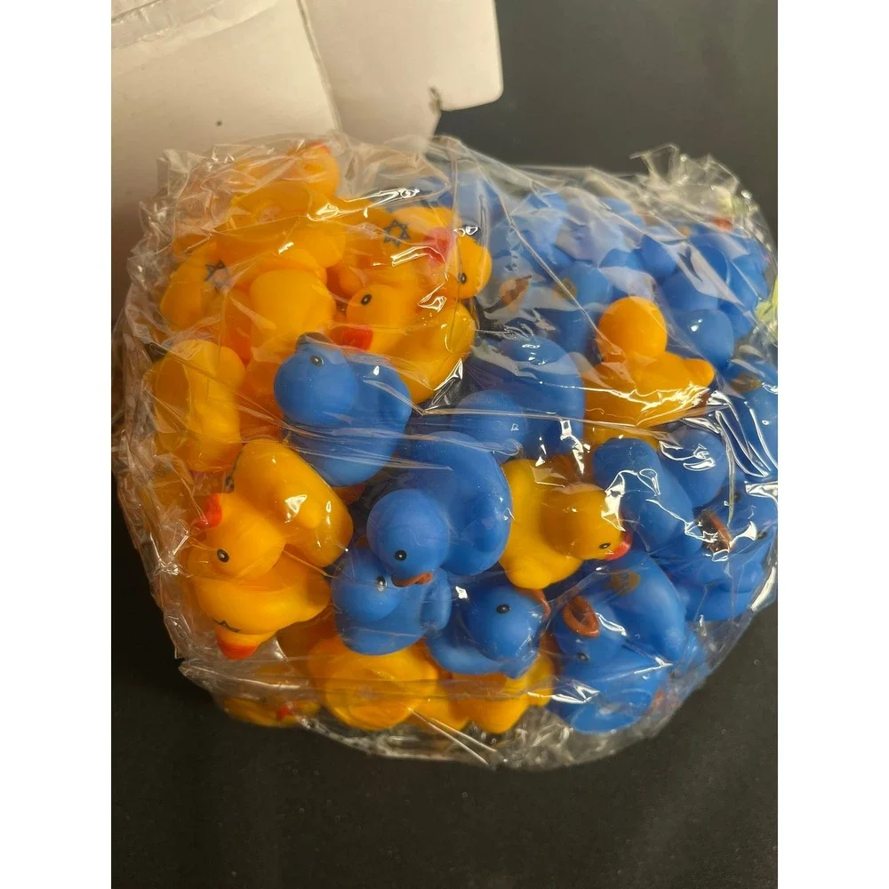 Deekin‎ Hanukkah Mini Ducks Delicate 120 Pcs Blue Yellow Star of David Bath Toys